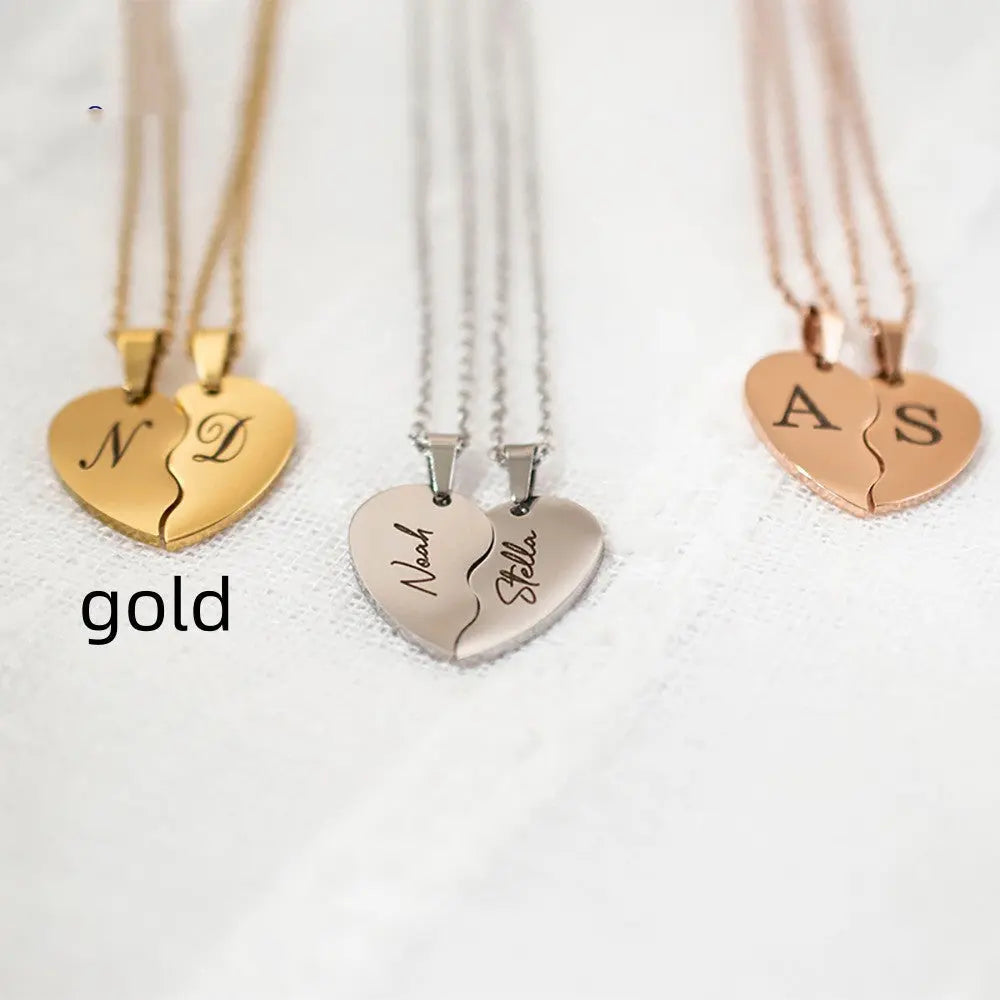 Personalized Stainless Steel Heart-shaped Necklace-personalized necklace-2