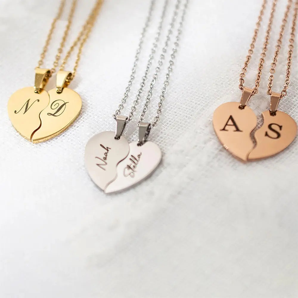 Personalized Stainless Steel Heart-shaped Necklace-personalized necklace-0